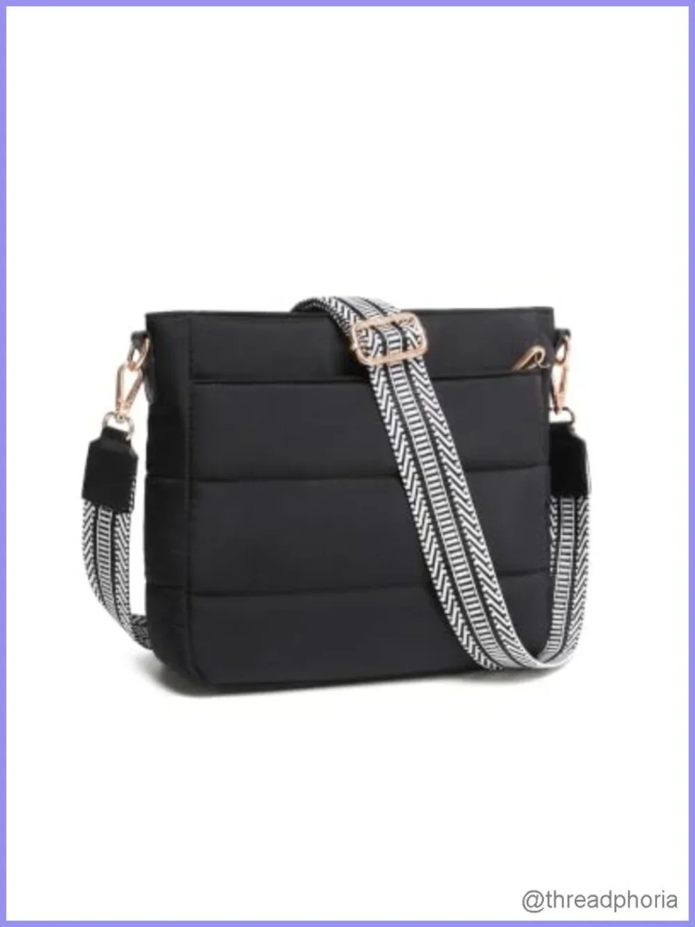 anti theft crossbody bag RFID blocking puffer quilted nylon women small